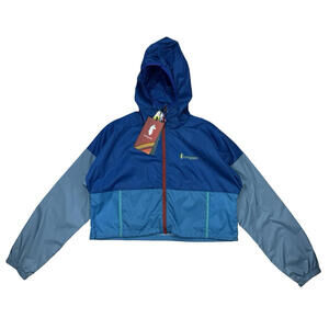 Cotopaxi Women's Teca Crop Rain Jacket Windbreaker Water Polo Blue Size XS